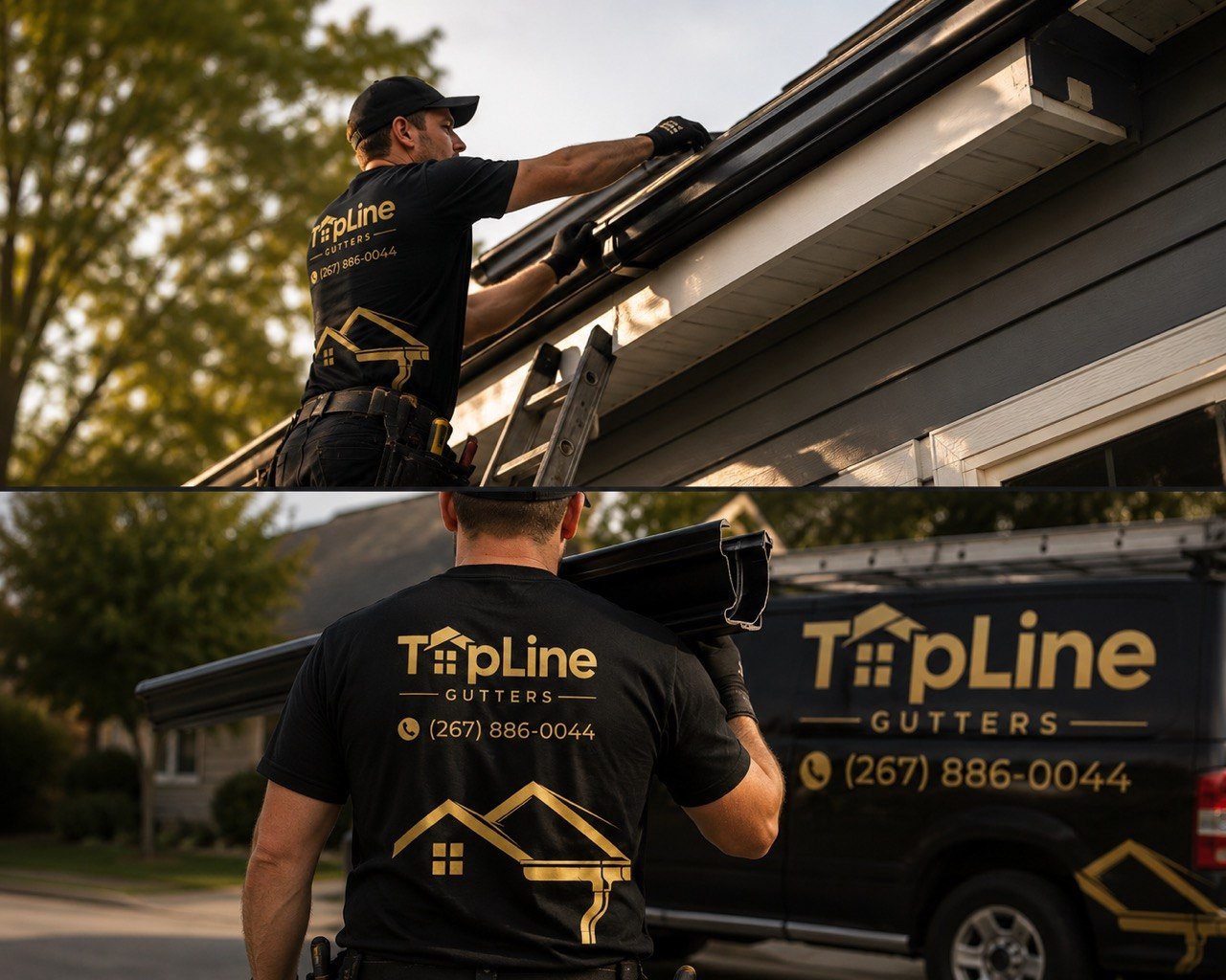 TopLine Gutters installation crew serving Greater Bucks County area